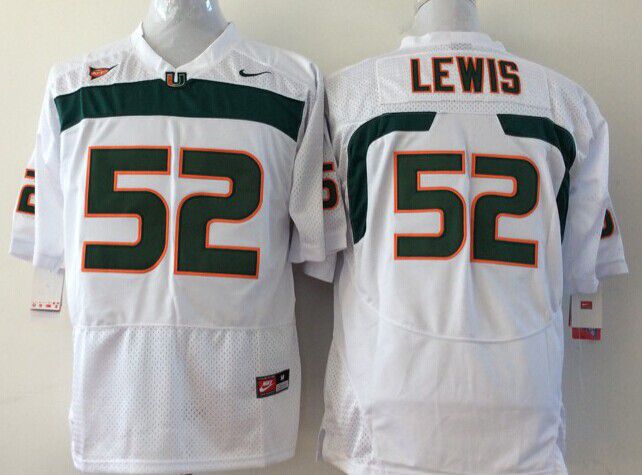 Men Miami Hurricanes #52 Lewis White 2025 NCAA Jersey